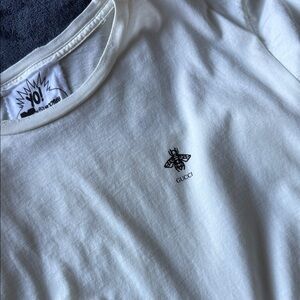 Gucci Cream Short Sleeve Tee with Logo